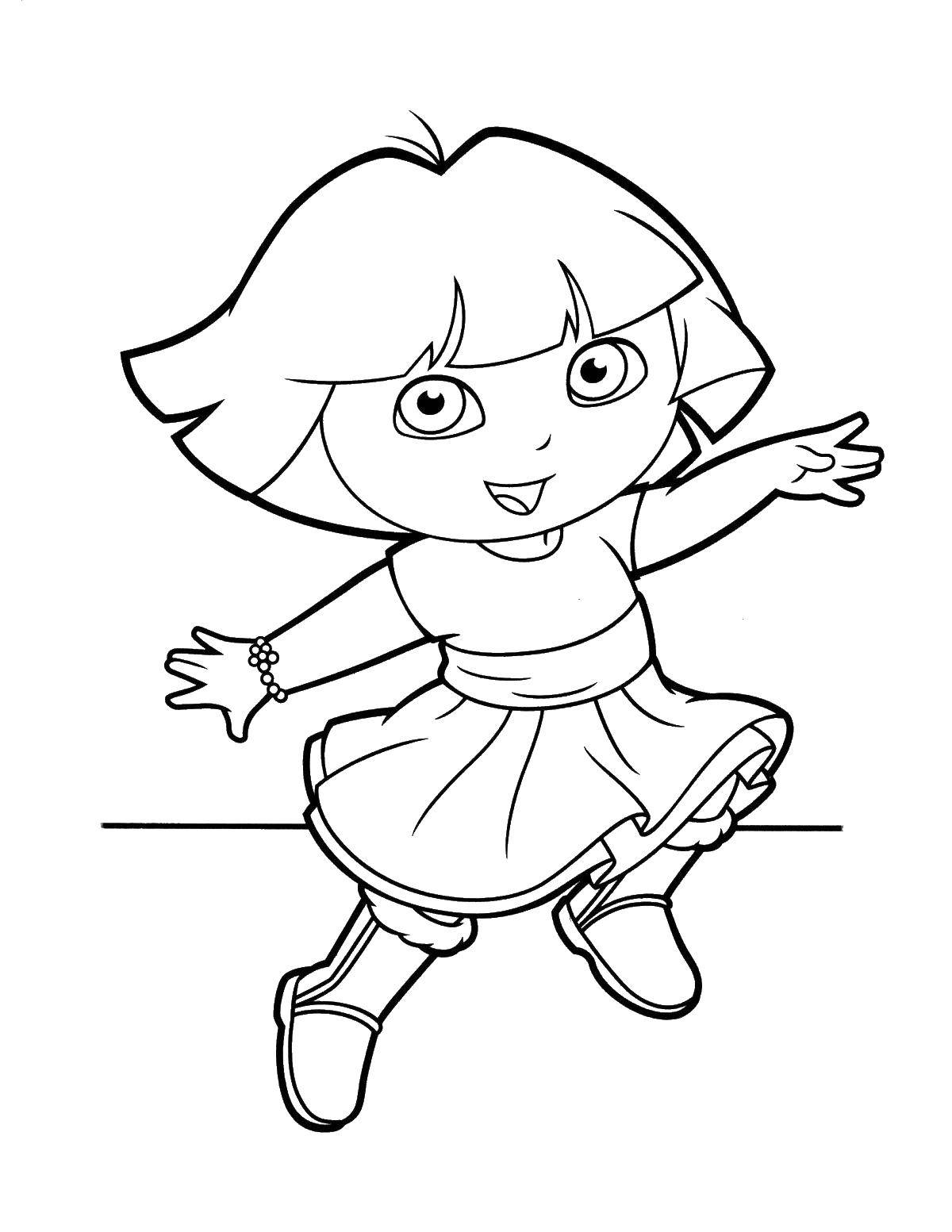 Coloring Dasha dancing. Category Cartoon character. Tags:  Cartoon character.