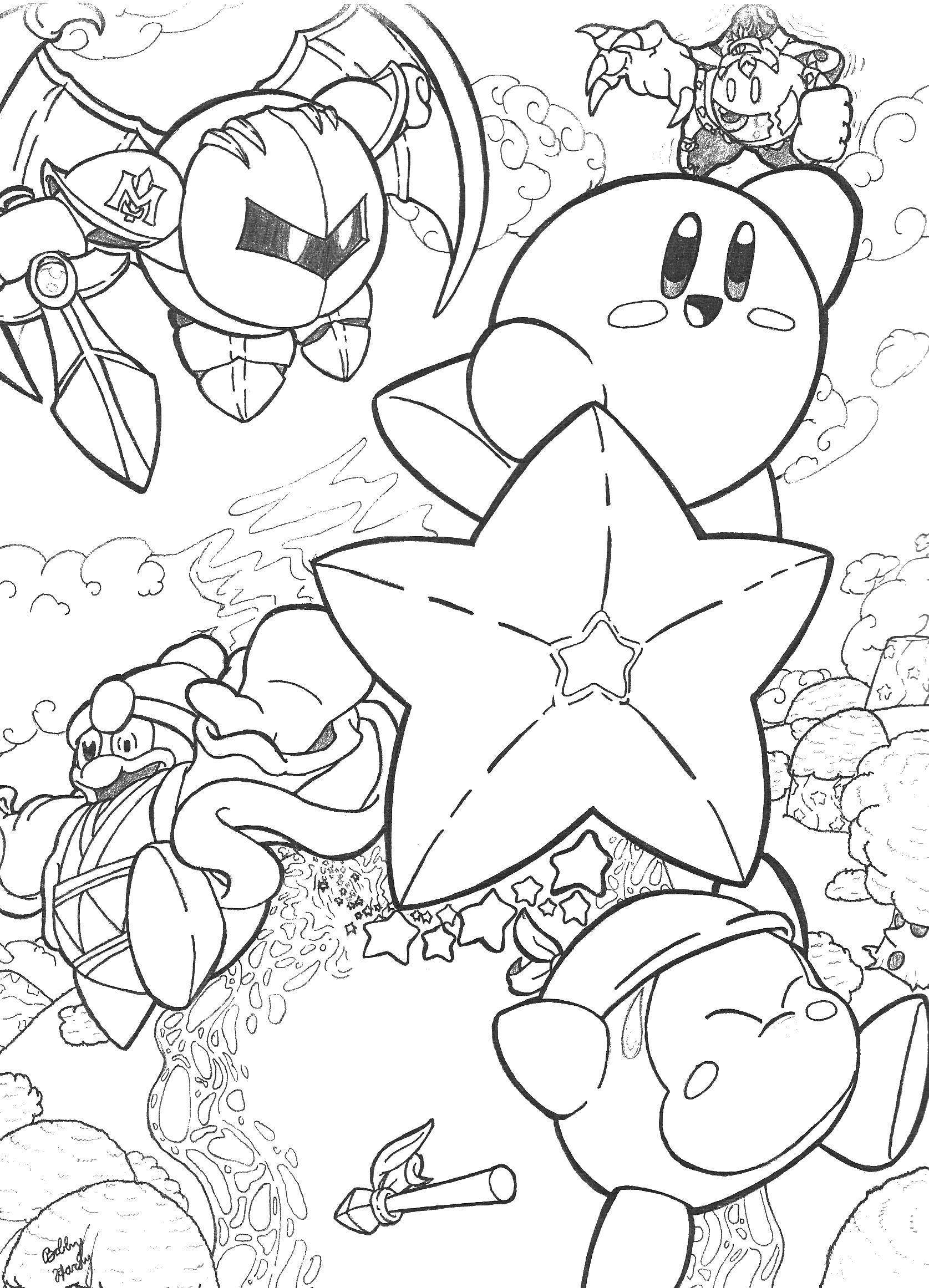 Coloring The heroes of the game Kirby. Category Kirby. Tags:  That Kirby game.