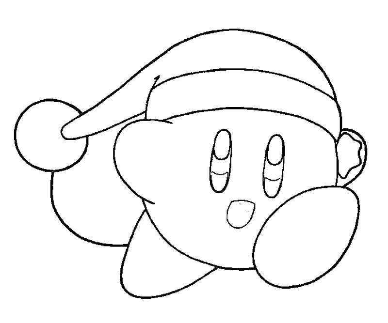 Coloring Kirby hat. Category Kirby. Tags:  Games.