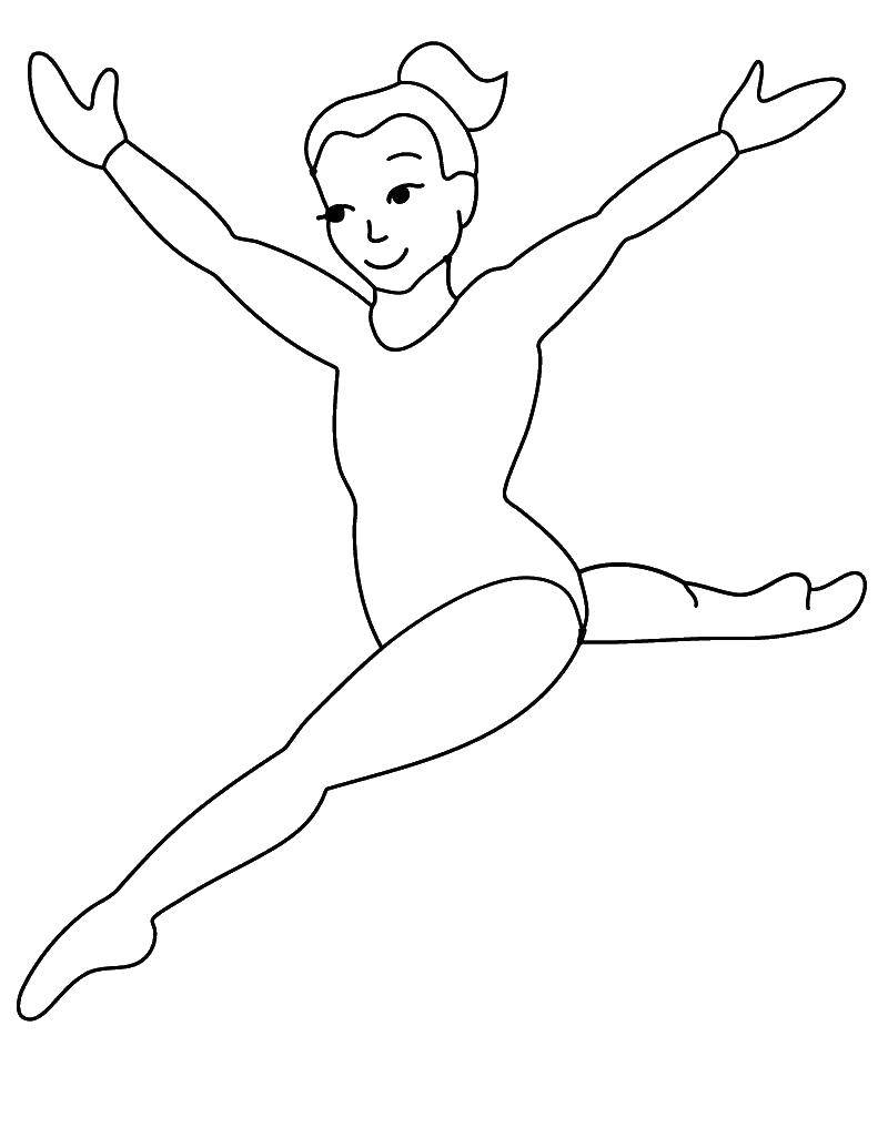 Название: Раскраска Прыжок гимнсткм. Категория: гимнастика. Теги: Спорт, гимнастика.