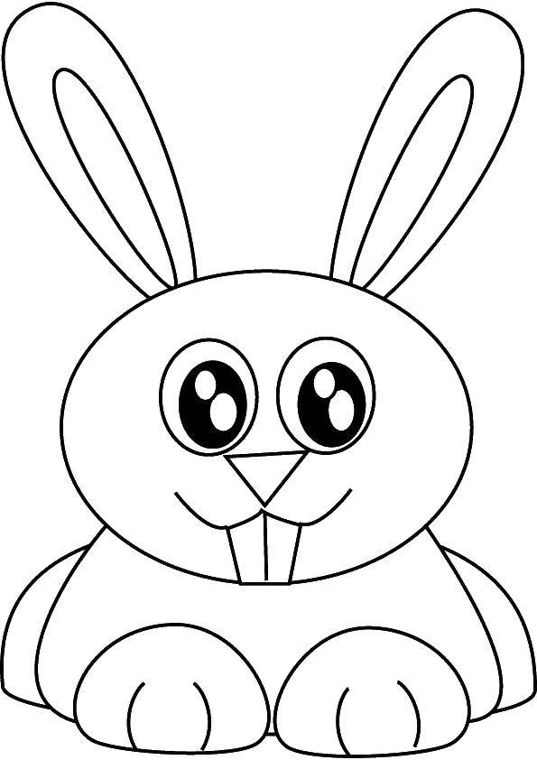 Розмальовки  Кролик з великими зубками. Завантажити розмальовку тварини, кролик, заєць.  Роздрукувати ,кролик,