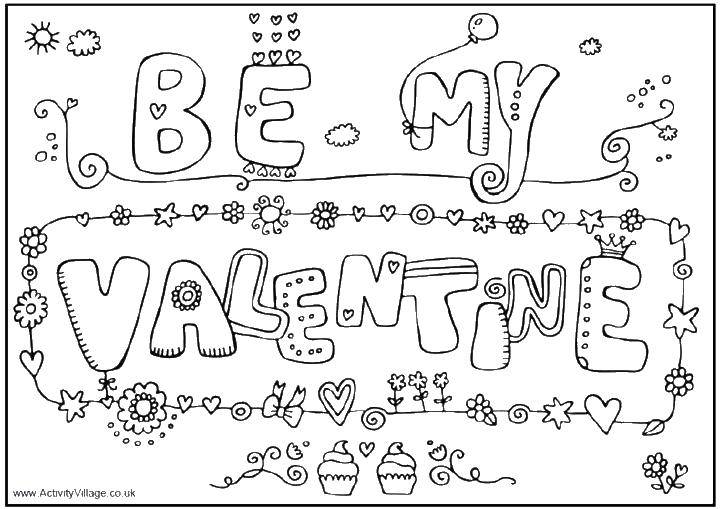 Название: Раскраска Будь моим валентином. Категория: День святого валентина. Теги: любовь, день Святого Валентина, Валентин.