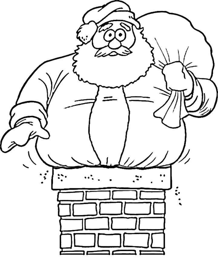 Coloring Santa will fit in the pipe. Category Christmas. Tags:  Christmas, chimney, Santa.