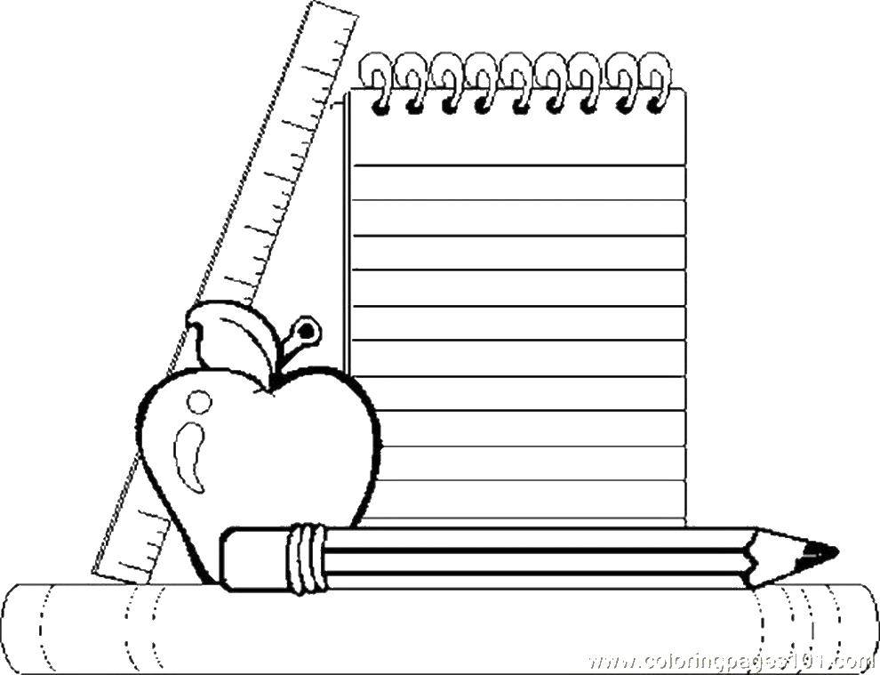 Coloring Notebooks and Apple. Category Stationery. Tags:  stationery, Apple.