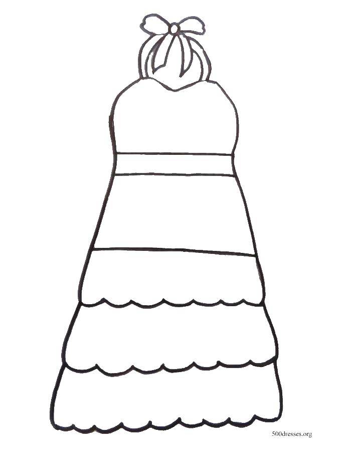 Название: Раскраска Платье на завязочках. Категория: Платья. Теги: платья, для девочек.