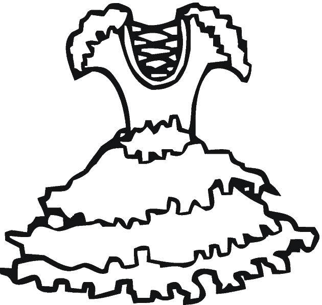 Coloring Dress with fluffy skirt. Category Dress. Tags:  dresses, dress, skirt.