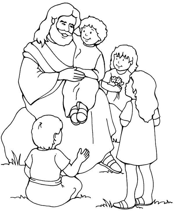 Coloring Children and Jesus. Category Religion. Tags:  religion, Christianity.