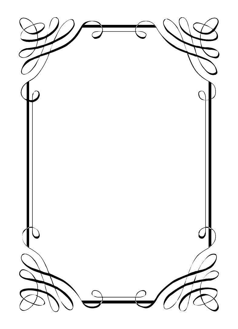 Coloring Frame with corners. Category frames. Tags:  frames.