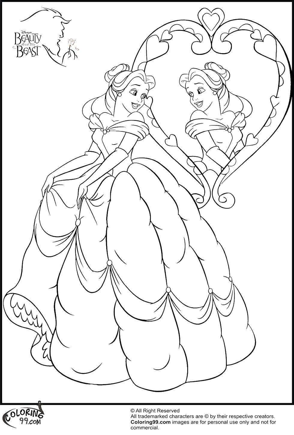 Coloring Belle looks gorgeous. Category beauty and the beast. Tags:  Beauty and the Beast, Disney.