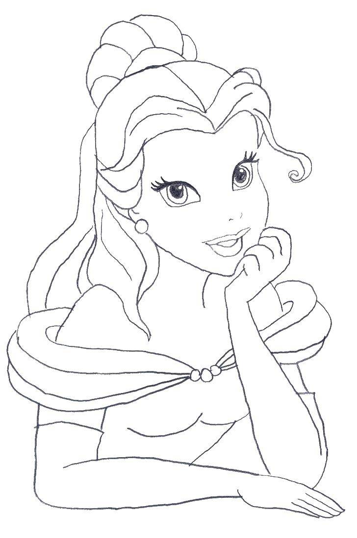 Coloring The picture Belle. Category beauty and the beast. Tags:  Beauty and the Beast, Disney.