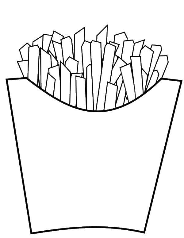 Coloring Fried fries. Category The food. Tags:  the food.