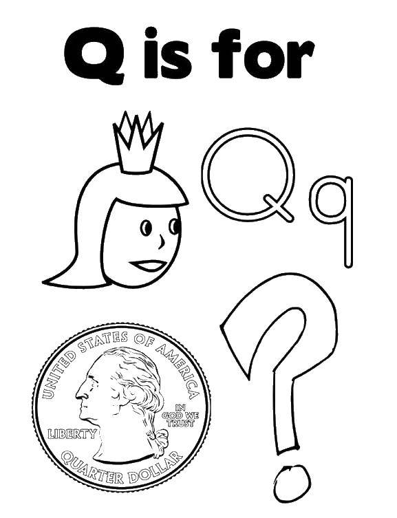 Coloring Q for. Category Makeup. Tags:  coin, letter.