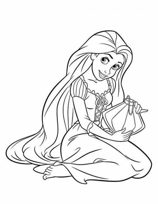 Coloring Long-haired Rapunzel is holding the pitcher. Category The hair. Tags:  The hair.