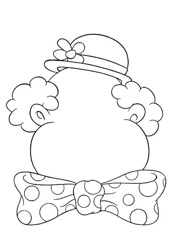 Coloring Clown with bow tie. Category Clowns. Tags:  clowns, humor.