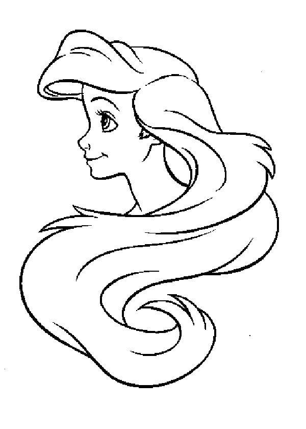 Название: Раскраска Шикарные волосы ариэль. Категория: Прически. Теги: Прически.